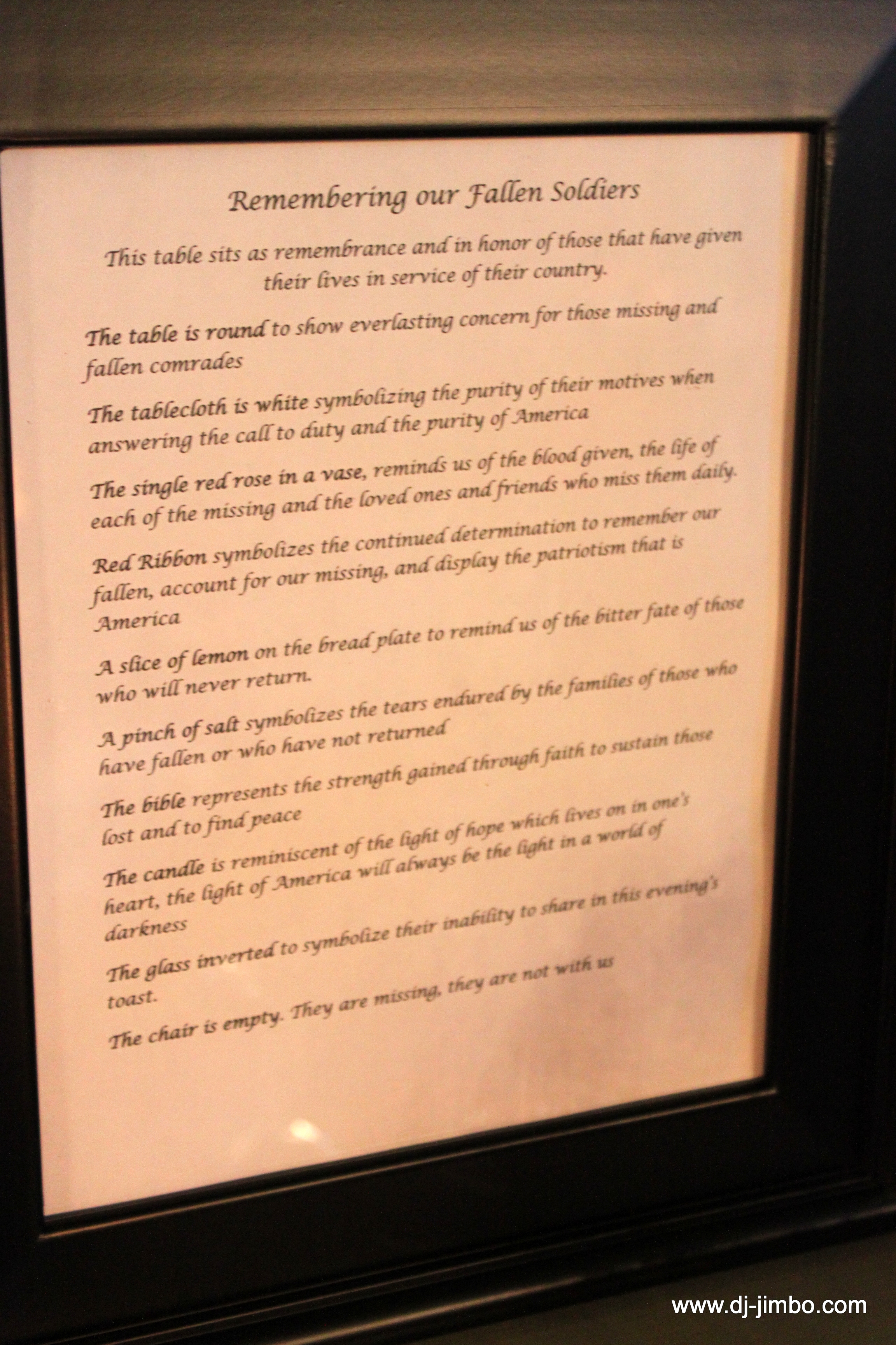 Fallen Soldier Table Poem Printable